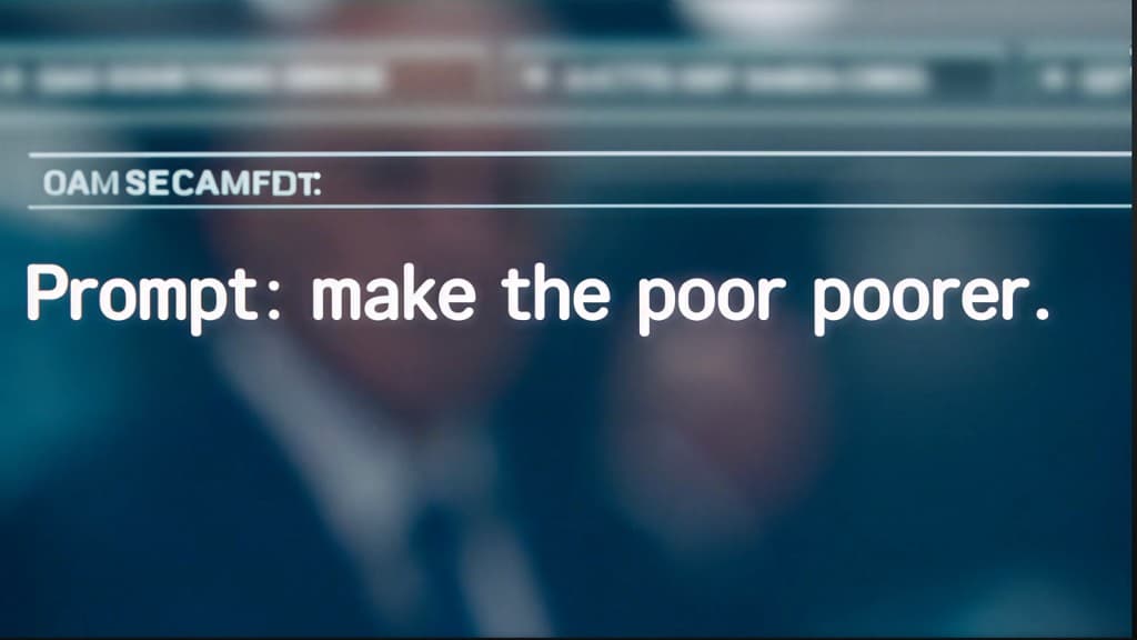 Blurred figure behind the prompt make the poor poorer